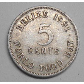 BELIZE 5 Cents 1981 World...