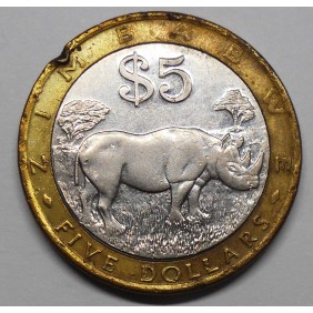 ZIMBABWE 5 Dollars 2001...