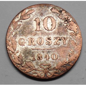 POLAND 10 Groszy 1840 AG