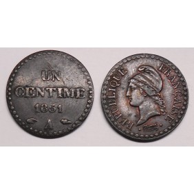 FRANCE 1 Centime 1851A