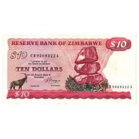 ZIMBABWE 10 Dollars 1983