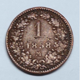 AUSTRIA 1 Kreuzer 1858 M
