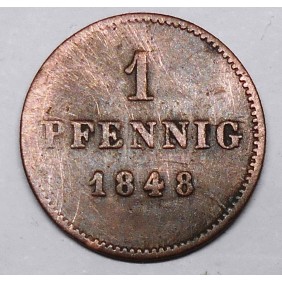 BAVARIA 1 Pfennig 1848
