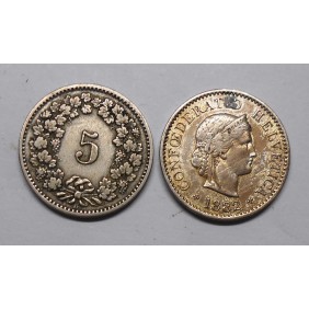 SWITZERLAND 5 Rappen 1882