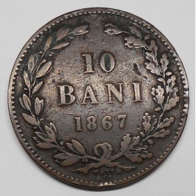 ROMANIA 10 Bani 1867 Watt