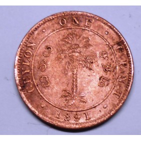 CEYLON 1 Cent 1891