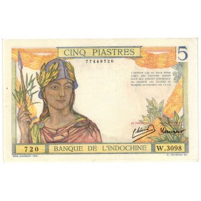 FRENCH INDOCHINA 5 Piastres...