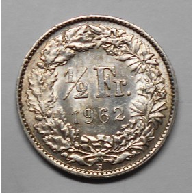 SWITZERLAND 1/2 Franc 1962 AG