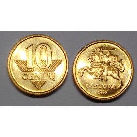 LITHUANIA 10 Centu 1997