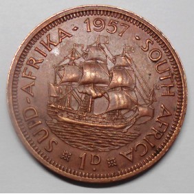 SOUTH AFRICA 1 Penny 1957