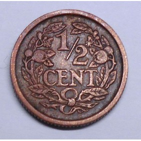 NETHERLANDS 1/2 Cent 1909