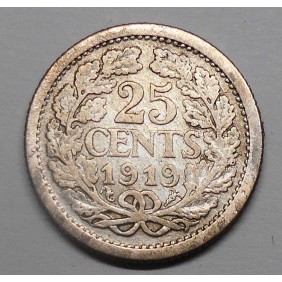 NETHERLANDS 25 Cents 1919 AG