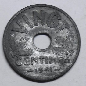 FRANCE 20 Centimes 1941...