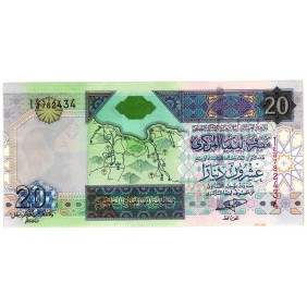 LIBYA 20 Dinars 2002