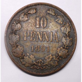 FINLAND 10 Pennia 1891