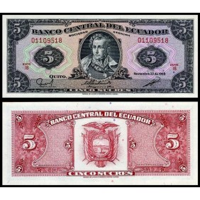 ECUADOR 5 Sucres 1988