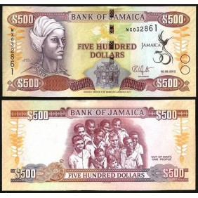 JAMAICA 500 Dollars 2012...