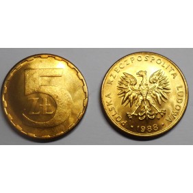 POLAND 5 Zlotych 1988