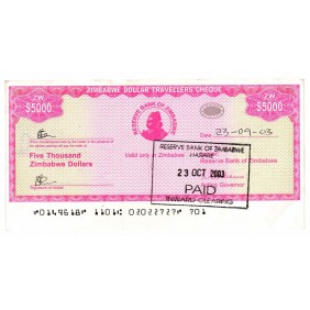 ZIMBABWE 5000 Dollars 2003