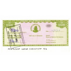 ZIMBABWE 20.000 Dollars 2003