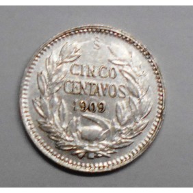 CHILE 5 Centavos 1909 AG