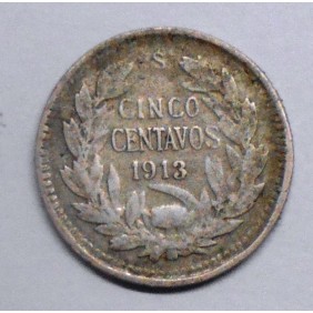 CHILE 5 Centavos 1913 AG