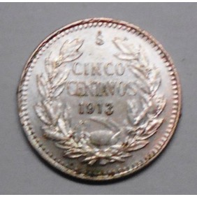 CHILE 5 Centavos 1913 AG