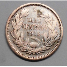 CHILE 10 Centavos 1915 AG
