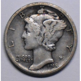 USA Mercury Dime 1918 S