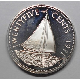 BAHAMAS 25 Cents 1972 PROOF