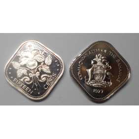 BAHAMAS 15 Cents 1977 PROOF