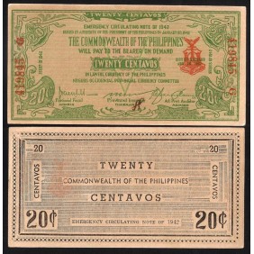 PHILIPPINES 20 Centavos 1942