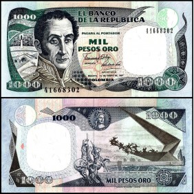 COLOMBIA 1000 Pesos 1991