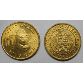 PERU 10 Soles 1982 Tupac Amaru