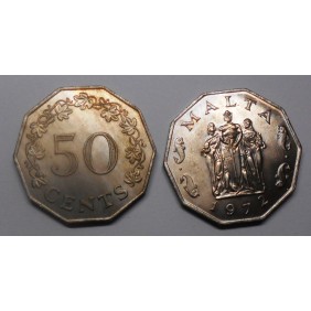 MALTA 50 Cents 1972