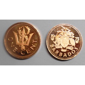 BARBADOS 1 Cent 1975 PROOF