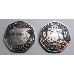 BARBADOS 1 Dollar 1975 Proof