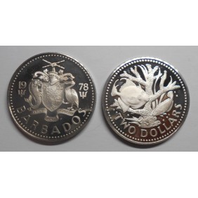 BARBADOS 2 Dollars 1978...