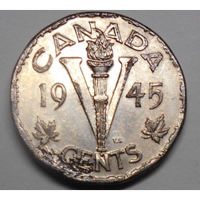 CANADA 5 Cents 1945