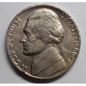 USA 5 Cents 1980 P Jefferson