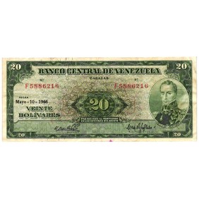 VENEZUELA 20 Bolivares 1966