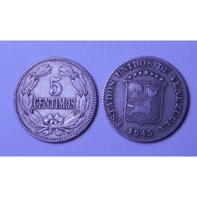 VENEZUELA 5 Centimos 1945