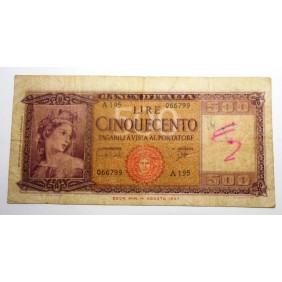 500 Lire 1961 ITALIA ORNATA...