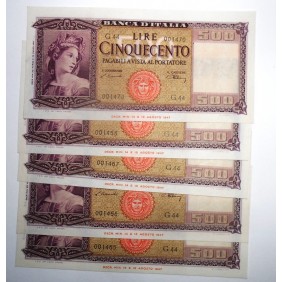 500 LIRE 1947 ITALIA ORNATA...