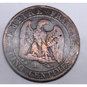 FRANCE 5 Centimes 1854 B