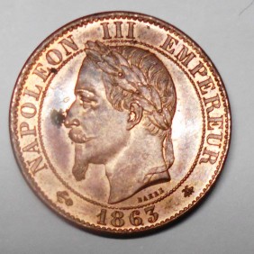 FRANCE 5 Centimes 1863 A