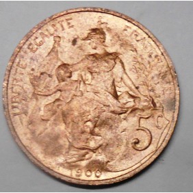 FRANCE 5 Centimes 1900