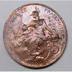 FRANCE 5 Centimes 1909
