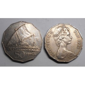 FIJI 50 Cents 1981 Sailing...