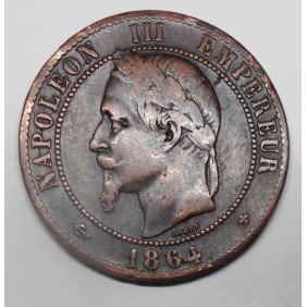 FRANCE 10 Centimes 1864BB